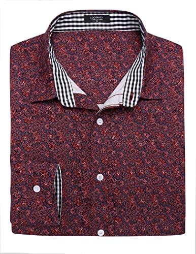 Kombinar za cvjetnu haljinu Coofandy Muška košulja s dugim rukavima, majica s majicom