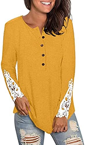 Ženski vrhovi udobne putne duge dugih rukava dukserica Jeseni košulje čipkave rukavice rukav tunik labav pulover bluza