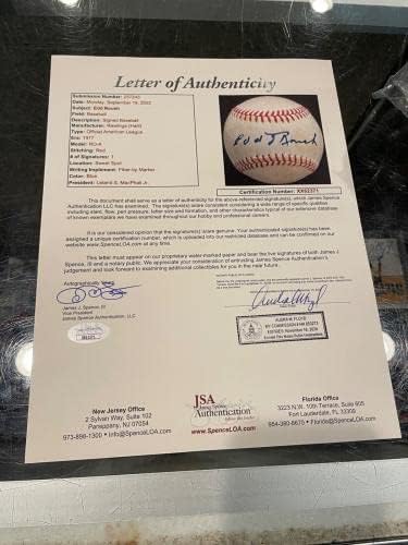 Ed Roush White Sox Giants Reds Single potpisane bejzbol JSA Ovjerene - autogramene bejzbol