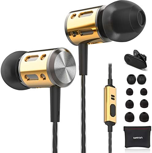 Betron AX1 Slušalice ožičene u slušalicama u ušima sa mikrofonom Mic zvukom Izolacijske ušice dubokim basom nose futrolu 3,5 mm priključci s / m / l savjeti za uši