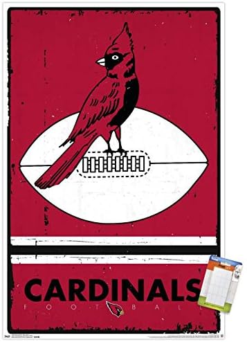Trendovi International NFL Arizona Cardinals-Retro Logo 15 zid Poster, 22.375& 34; x 34& 34;, Poster & Clip Bundle