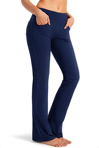 G postepene ženske pantalone sa 4 džepova visoke radne pantalone za struku Bootcut joga hlače za žene