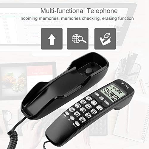 Zidni telefonski kabelirani telefonski mini telefonski telefonski telefon sa DTMF / FSK ID Caller ID i LCD ekranom za kućni uredski