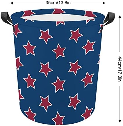 Američka zastava Stars-01 korpe za veš sa ručkama vodootporne okrugle sklopive korpe za odeću Organizator torbi za odlaganje
