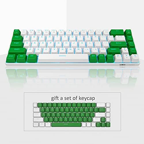 MageGee Portable 60% Mechanical Gaming Keyboard, MK-Box LED Backlit Compact 68 Keys Mini žičana Kancelarijska Tastatura sa plavim