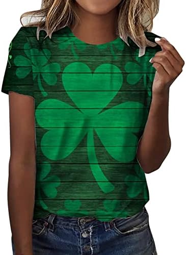 CGGMVCG St. Patricks Day Shirts za žene modni okrugli vrat kratki rukav ljubav štampana majica St Patricks Day Odjeća
