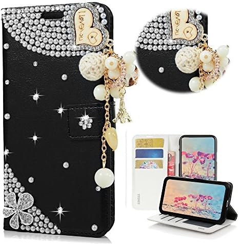 STENES Sony Xperia XZ1 Case-Stylish - 3D Handmade Bling Crystal Flowers Floral Design Magnetic Wallet Slotovi za kreditne kartice