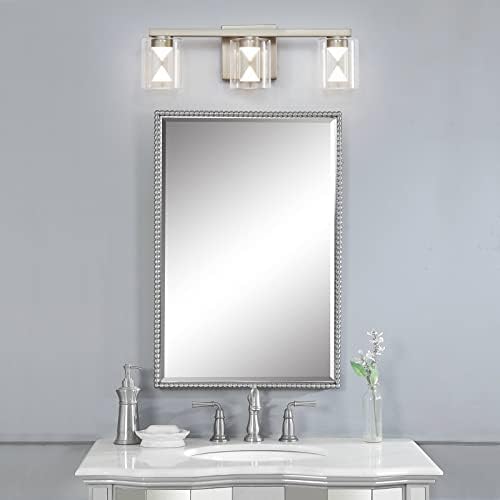 DADUL zatamnjiva 3-svjetla za kupatilo Vanity Light preko ogledala, podesiva LED rasvjetna tijela za kupatilo, moderne zidne svijećnjake od brušenog nikla za kupatilo, ulaz, hodnik-max. 20W