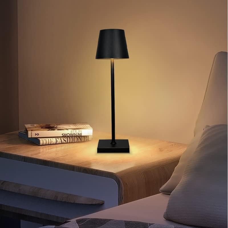 Leroxo prijenosna metalna lampa, bežična svjetiljka za tablicu, 3 boje dodirnu kontrolu punjive svjetiljke, 3-nivoa svjetla za svjetlo svjetla, noćna lampa, noćna svjetlost, lampa za trpezariju