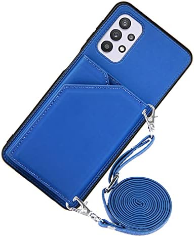 DAMONDY futrola za Samsung A32 5G,kožna torbica za novčanik sa vezicom odvojivi dizajn kaiša za djevojčice žene, sa poklopcem otvora za kartice, zaštitna futrola za telefon za Samsung Galaxy A32 5G-Crna