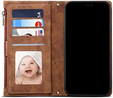 Futrola za telefon Flip Wallet futrola za novčanik kompatibilna sa OnePlus Nord N20 5G, futrola sa patentnim zatvaračem sa utorom