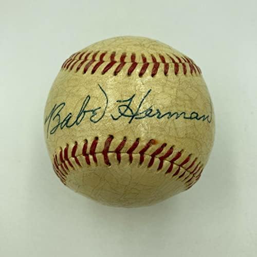 Lijepa babe Herman Single potpisan 1940-ima bejzbol PSA DNK Coa Brooklyn Dodgers - autogramirani bejzbol