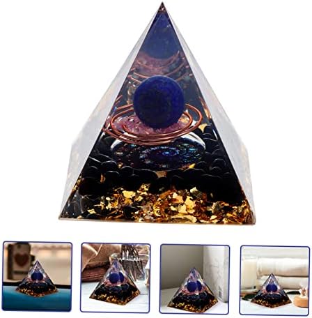 Grealeved Purple Gold Ball Piramid Blagovaonica Dekor za trpezariju Dekor Auto dekor Decre Decre Decre Desktop Kristalna piramida Čakra Čakra Pyramids Resin Pyramid Craft Reses Piramid ukrasnog dragulja 2pcs