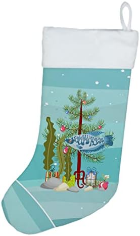 Caroline's blago CK4529CS Opaline Gourami Sretan božićni božićni čarapa, kamin Viseći čarape Božićna sezona Party Decor Decor porodice ukrasi,