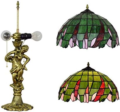 Retro dekorativni dnevni boravak Lampa za stolu 16 Tiffany vitraž stolne stolne lampe američki vrt zelene perle mrlje staklene dnevne