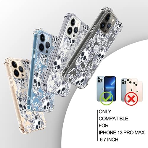 HI Space kompatibilan sa iPhoneom 13 Pro Max Case 2021 6,7 inča, skelet ultra jasan tanak prozirni fleksibilni zaštitni poklopac odbojnog odbojnika za iPhone 13 pro max