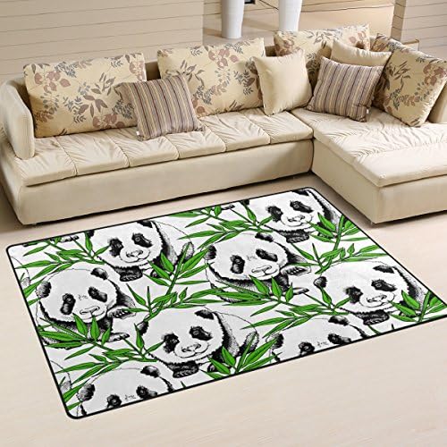 Wellee tepih za životinje, Little Baby Panda u bambusu odlazi na podne prostirke Neklizajuće vrata za dnevni boravak spavaonica soba