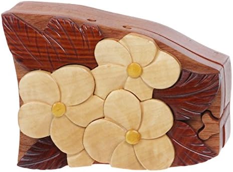 Ručno izrađeni drveni cvjetni oblik tajni nakit puzzle kutija