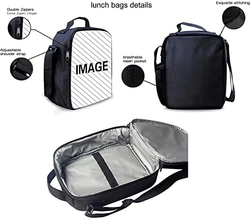 GIFTPUZZ ruksak s printom mjeseca i zvijezde torba za knjige 15 inča uključuje torbe za ručak izolovana termo kutija za ručak sa džepom