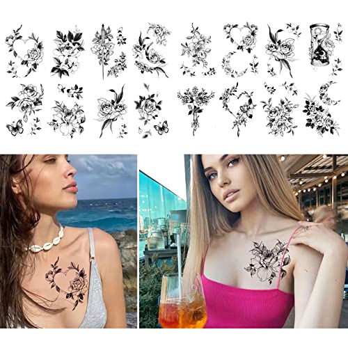 Seksi privremene tetovaže za žene veliki cvijet leptir cvijet naljepnice vodootporne lažne tetovaže tetovaža šminke za tijelo za djevojčice