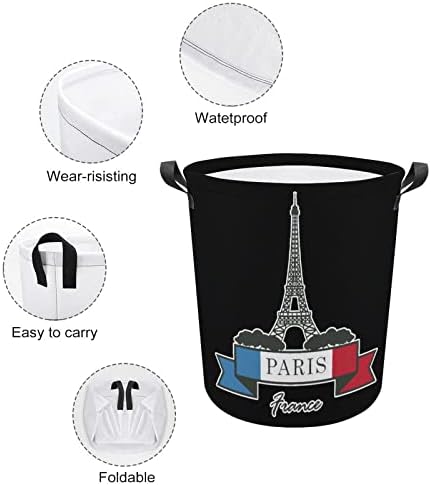 Ajfelov toranj sa francuskom zastavom korpa za veš torba za veš torba za pranje torba za odlaganje sklopiva visoka sa ručkama
