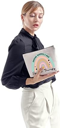 Zjxhpo Rainbow logopedska kozmetička torba Svako zaslužuje glasovnu logopedsku torbicu za šminkanje sa patentnim zatvaračem SLP poklon