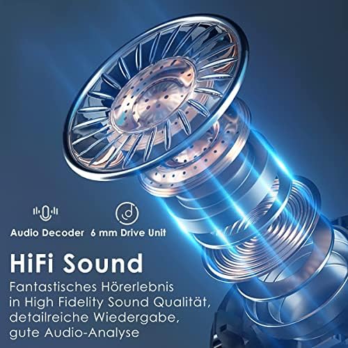KEKLLE2 Bluetooth uši bežični uši dodirnu kontrolu bežične slušalice sa HIFI stereo zvukom, smanjenjem buke, IPX7 vodootporne slušalice, LED futrola za punjenje, ugrađeni mikrofon za sport / posao