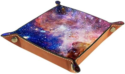 TACAMENG kožna posuda za prodaju, ljepota Glaaxy univerzum, kutije za odlaganje Cube Desktop Organizator za pohranu za novčanike satovi ključevi Kovanice mobitela i uredska oprema
