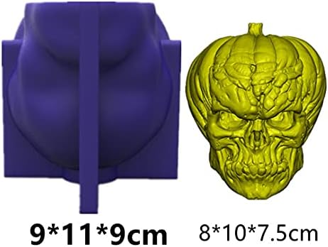 Bundeve lubanje silikonski kalupi 3D lubanja bundeva glava kalup kalup kalup kalup epoksidne smole kalup Halloween čokoladni kalupi