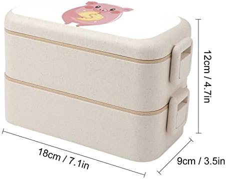 PINK svinjski dolar Dvostruki paket Bento ručak Modern Bento kontejner sa setom pribora
