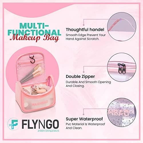 Flyngo višenamjenska kozmetička torbica za šminku za žene i djevojke za putovanja, ružičaste, putni dodatak