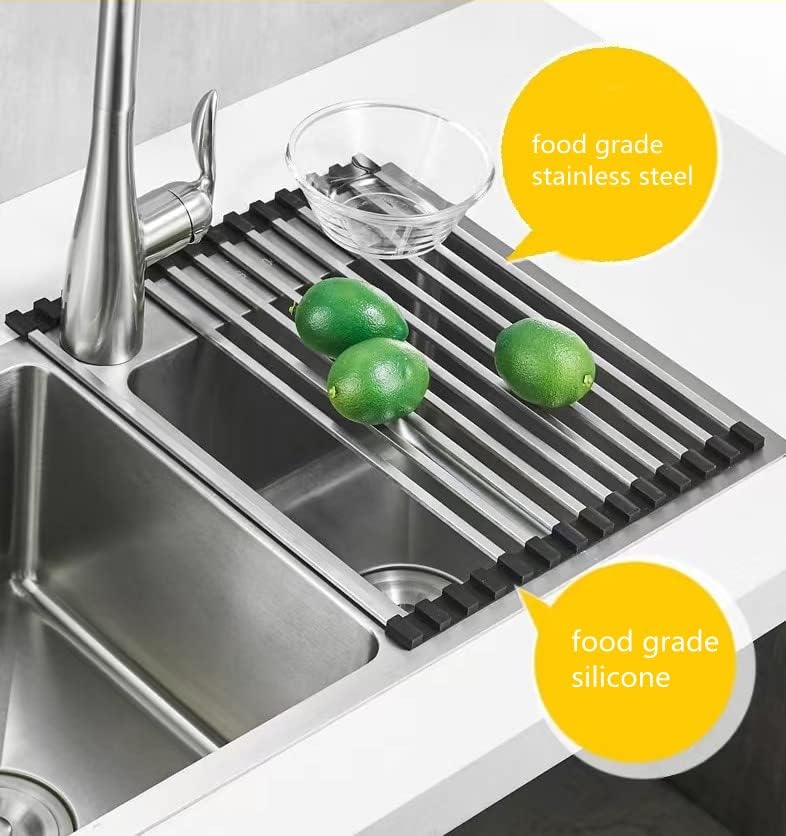 Nieeweiy Roll up za sušenje sušenja preko sudopera za sušenje nosača za kuhinjski brojač, višenamjenski preklopni odvod posuđa