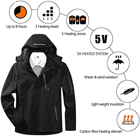 IcoDod Grijana jakna 3 površine za žene muškarci dolje parka kaput Camo puffer USB punjenje grejanje Zip duksevi vjetrovinski kaput