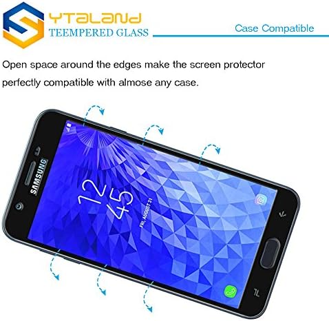 Ytaland [2 paketa] zaštitnik ekrana za Samsung Galaxy J7 Refine 2018, [ puno ljepilo ] [ puna pokrivenost ] [0.3 mm, 2.5 D] [bez mjehurića]