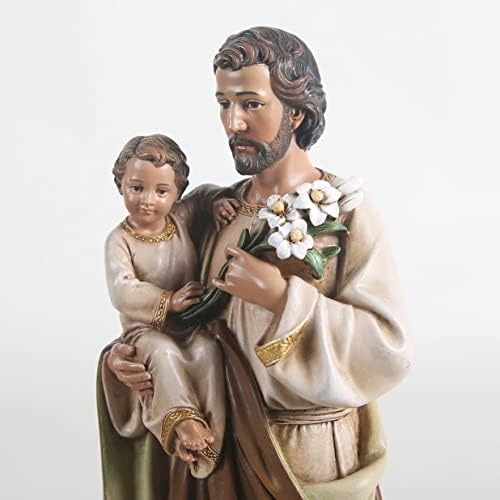 BC Buildclassic St. Joseph i dječji Isusov statuu, katolička figurica, 10 inča h, ručno oslikano