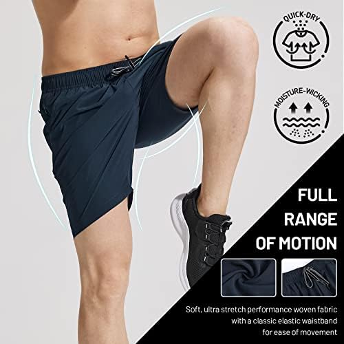 Mier muške vježbanje trčanja 7 inča Lagani atletik sa džepovima sa patentnim zatvaračem bez obloge Brzo suhe teretane Aktivne kratke