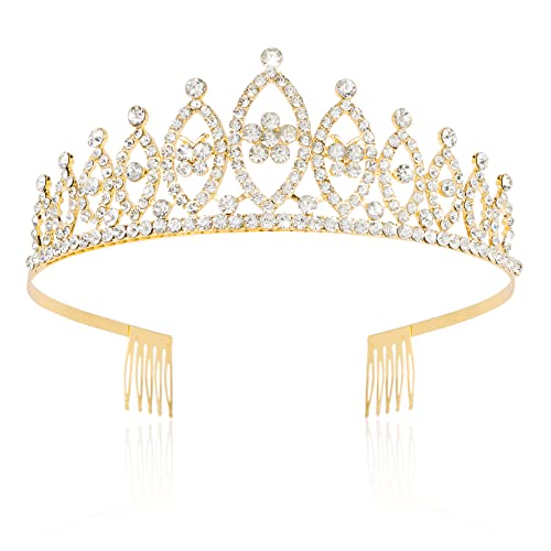 Wecoe Rose Gold kruna za žene rođendanske djevojke tijare i krune princeza Queen Crown vjenčanje Dodaci za kosu za mladenke 21st 16th