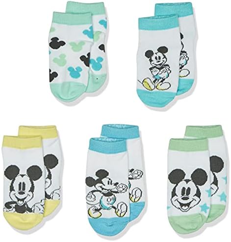 Disney Mickey Mouse Baby 5 Pack Shorty Socks