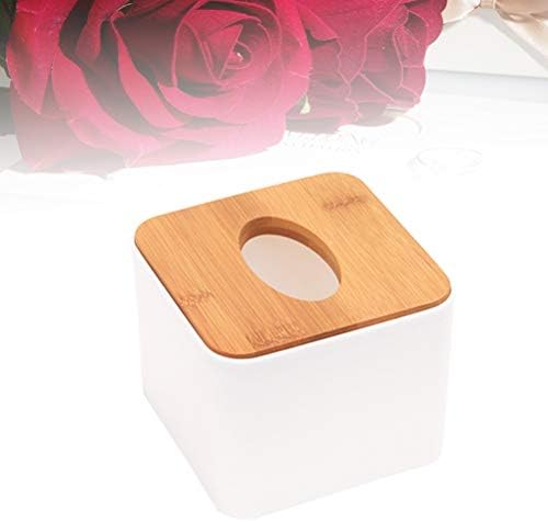 Onost 2pcs Square tkivo pokrov držač poklopca sa drvenim poklopcem za kupatilo za kupatilo Tanity Desk 13 x 13 cm