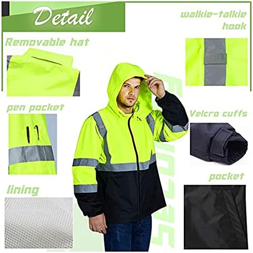 YOWESHOP Reflektirajuća zimska Bomber sigurnosna jakna Reflektirajuća jakna za muškarce Hi Vis građevinske jakne