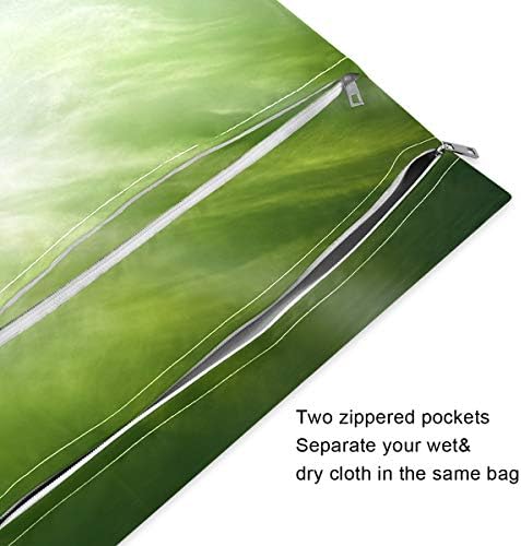 Keeprealno zeleno stablo pejzažne tiske vodootporne vlažne torbe - mašine za pranje | Vlažna suha vrećica za pelene, kupaći kostim,