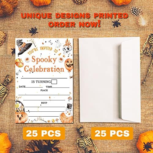 Deluxe Halloween ili kostim Party Invitacije, 25 kartica za popunjavanje sa kovertama, bundevom, duhom, čudovištem, slatkim trikom