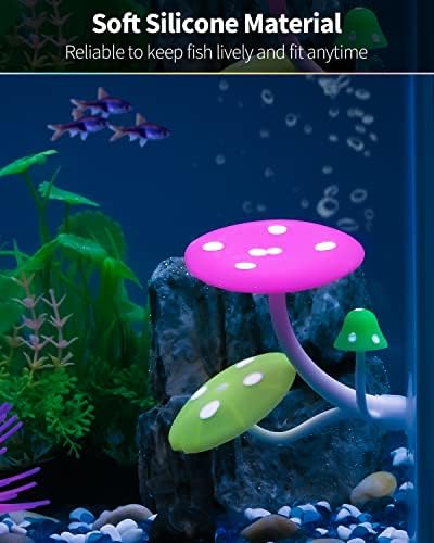 Uniclife Betta Mushroom viseća mreža Meki akvarijski krevet za uzgoj ribe podloga za igru sa usisnom čašom Silikonski ukras dekoracija