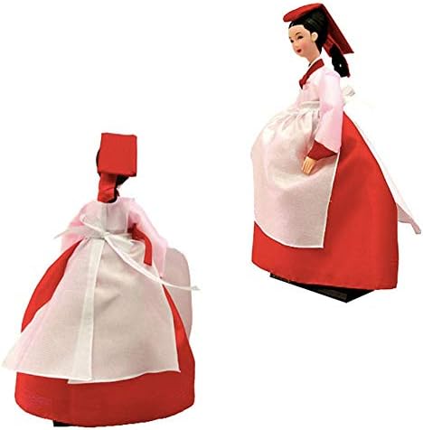 Korejska tradicionalna rukotvorina Hanbok lutka kraljevska kuhinja sudska sudska dama 12.5 Slika poklon dae jang geum crveni