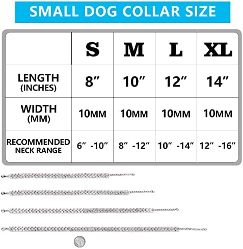 Iuiudobe ogrlice za pse za male srednjeg psa, ovratnik za prigušivanje ledeni tenis kubični cirkonijumski ovratnik za štene kitty sa kristalnim kamenjem (klizač, veliki 14 inčni)