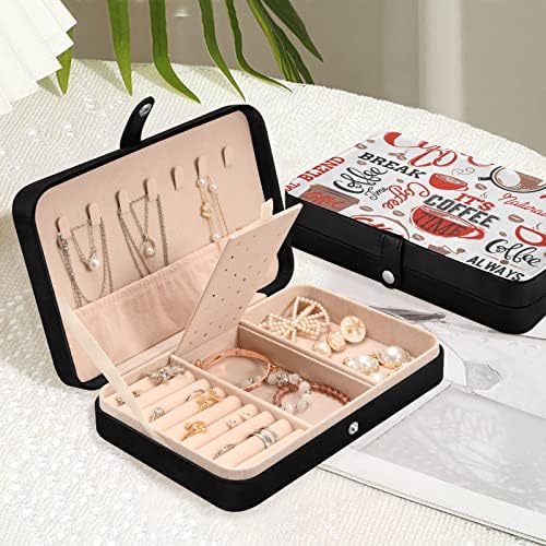 Kolekcija za kafu Travel Jewelry Case PU kožni prijenosni nakit Nakit Organizator TRAVEL MALA kutija za nakit za naušnice narukvica