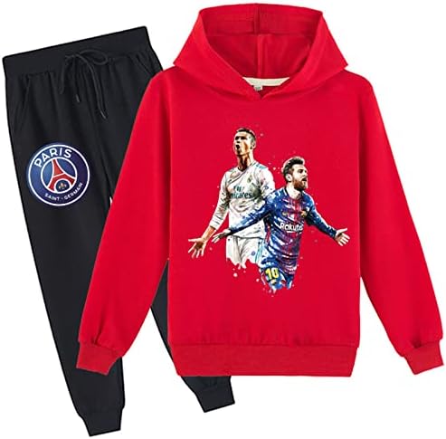 Onotec Kids Messi pamučne pulover dukseve, lagani casual dugih rukava i jogging hlače trenerke