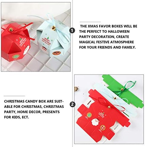 Wakauto Chrismas Decor Božićni slatkiši kutije, 10kom Božićne kutije kutije za kolačiće pekarske kutije za poslastice bombona kutija