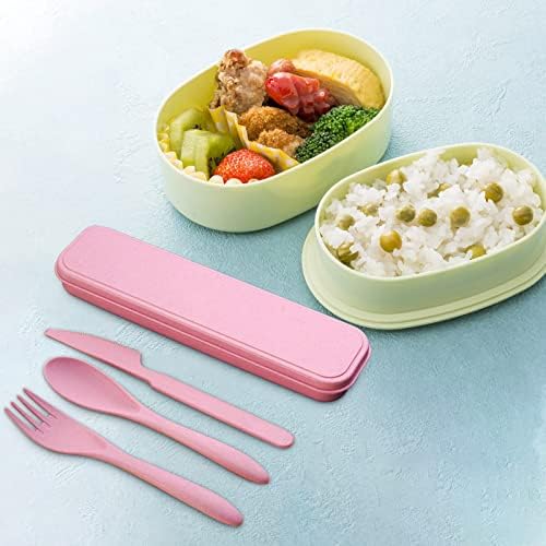 BLMIEDE viljuška za jelo sa kašikom za višekratnu upotrebu za decu prenosiva kutija za ručak Set pribora za jelo za putovanje na piknik