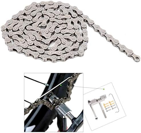 Qqmora set zamjenskog lanca, set lanca za bicikle od nerđajućeg čelika univerzalan sa alatima za sklopivi bicikl